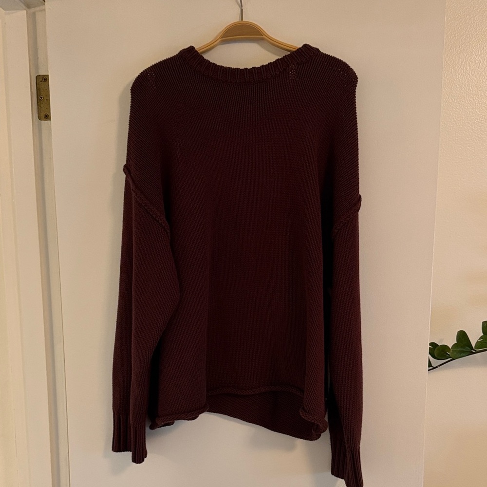 DISSH Maroon Textured Knit Sweater